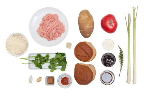 Thai Chicken Burgers with Hoisin Mayo & Potato Wedges ingredients