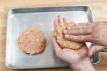 Form the chicken burgers: