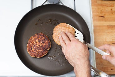 Cook the burgers: