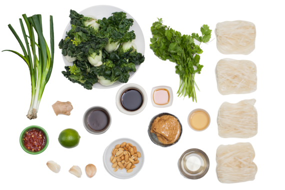Vegetable Pad Thai with Spicy Peanut Sauce ingredients