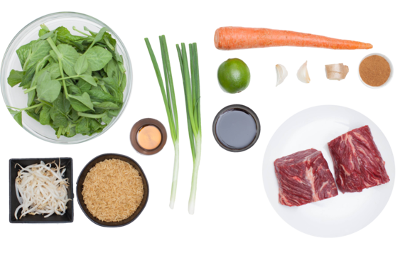 Five-Spice Hanger Steaks with Stir-Fried Brown Rice ingredients