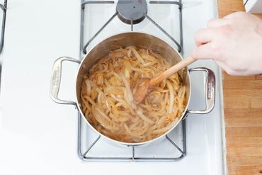 Caramelize the onions: