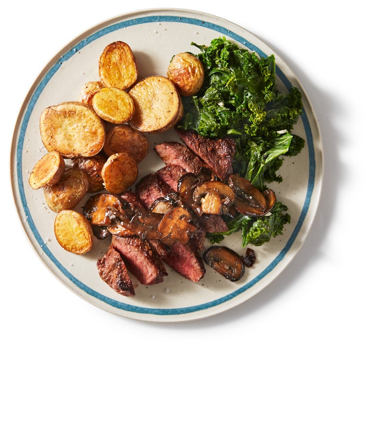 Steak plated