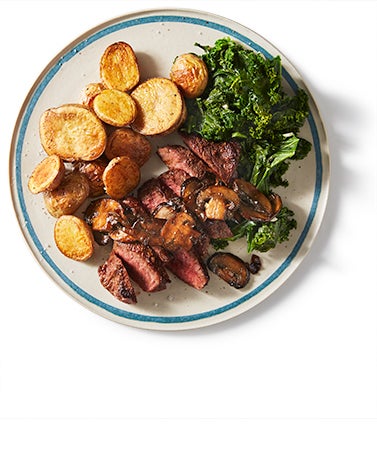 Steak plated
