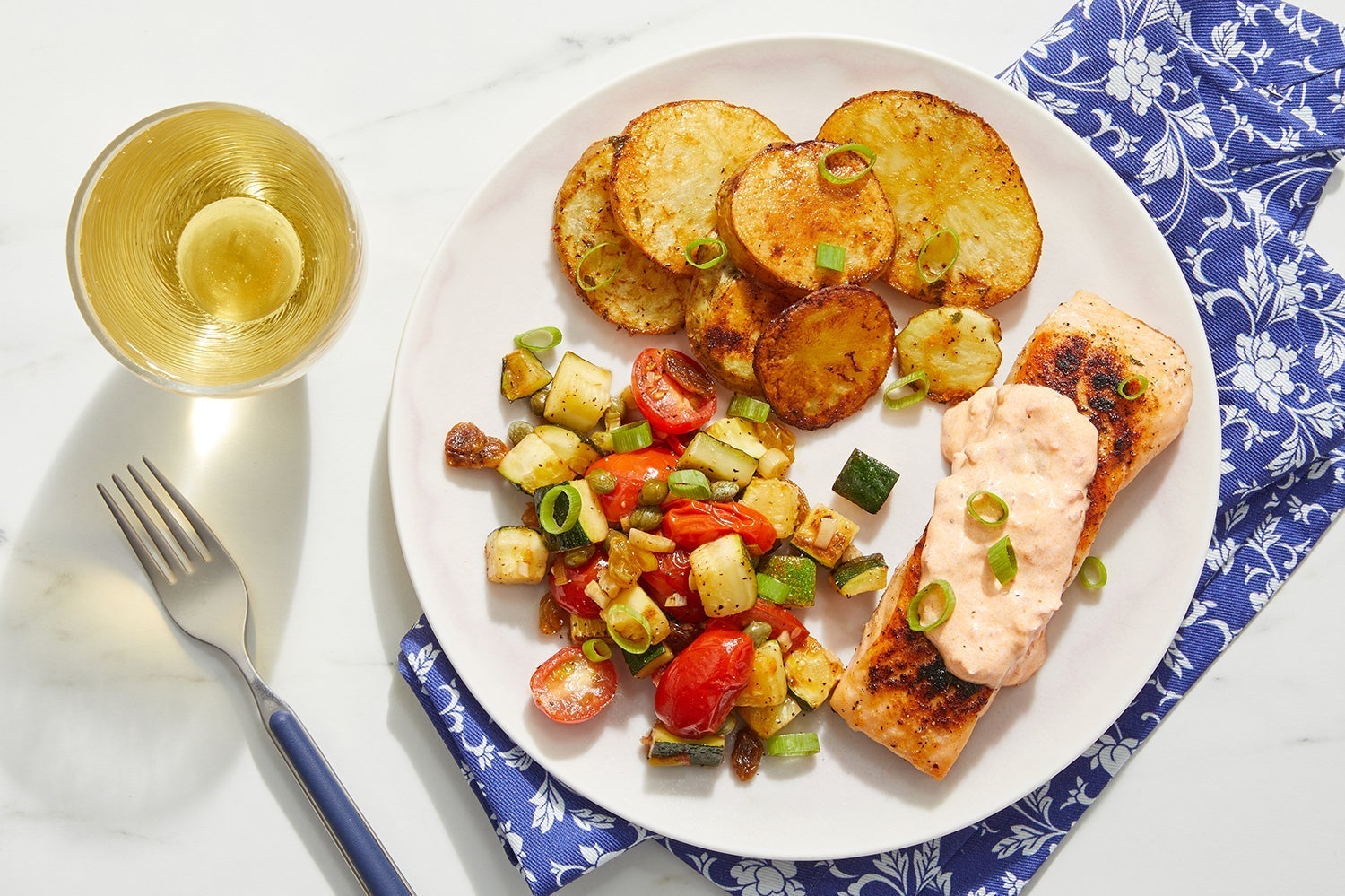 Recipe PanSeared Salmon & Calabrian Mayo with Roasted Potatoes
