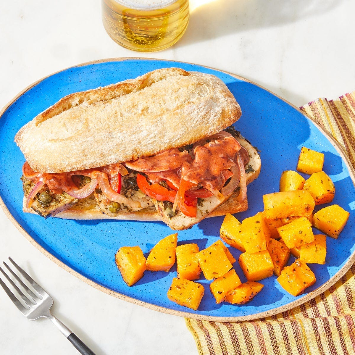 Sweet & Spicy Chipotle Pork Sandwiches with Roasted Squash