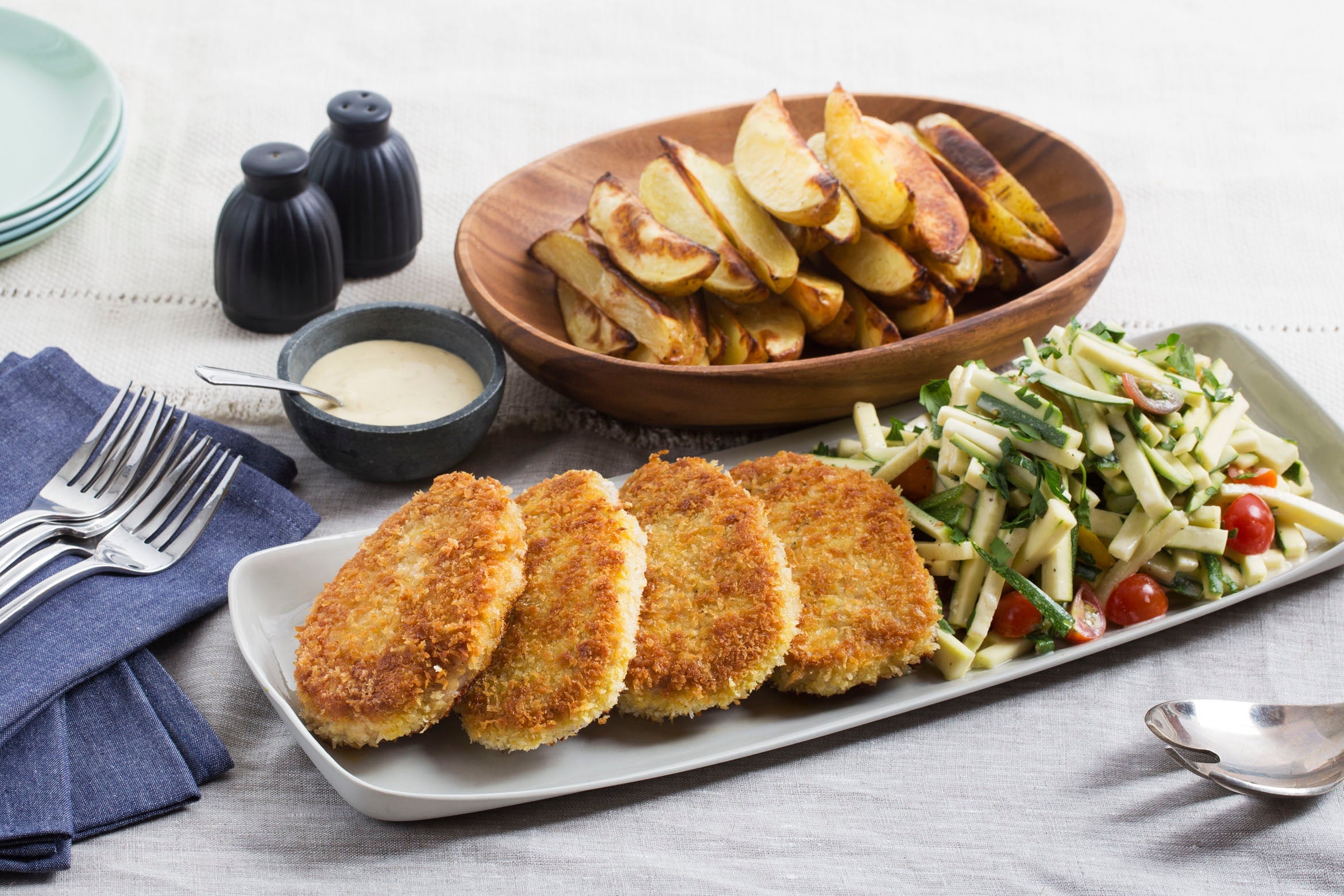 Recipe: Crispy Pork Chops with Roasted Potato Wedges