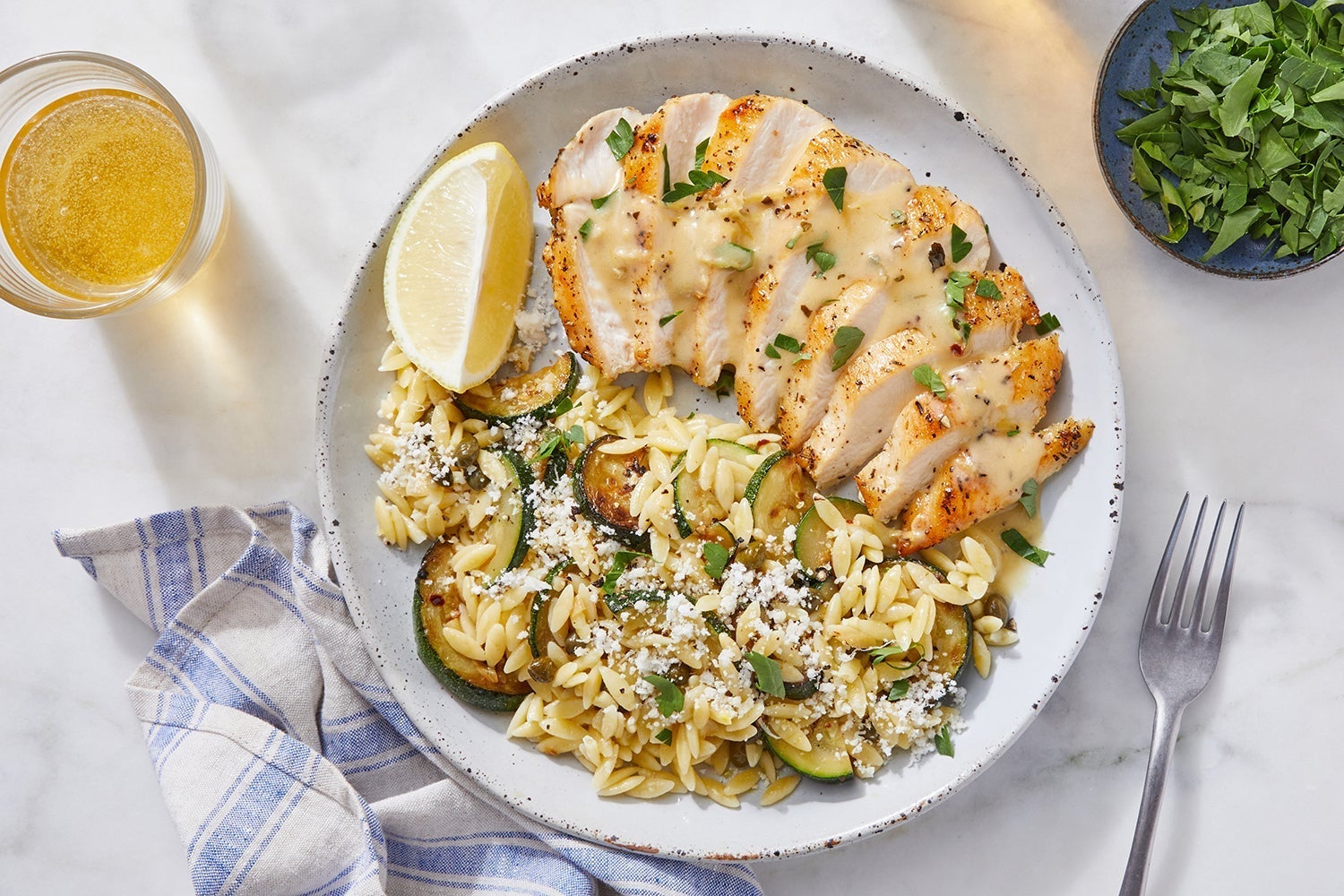 Creamy Lemon Chicken with Zucchini & Orzo-image