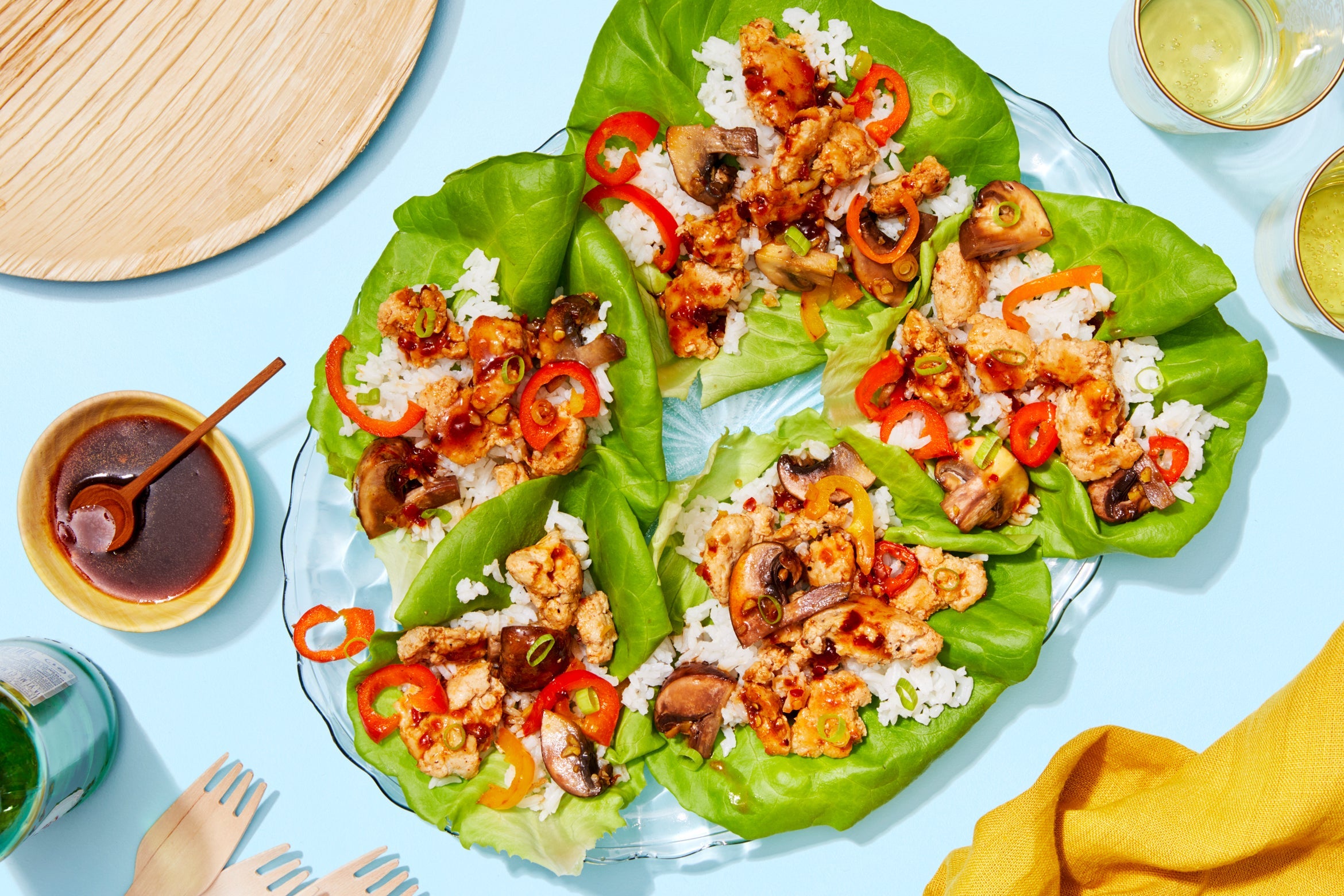Recipe: Chrissy Teigen's Sweet & Spicy Chicken Lettuce Cups with Recipe: Chrissy Teigen's Sweet & Spicy Chicken Lettuce Cups with