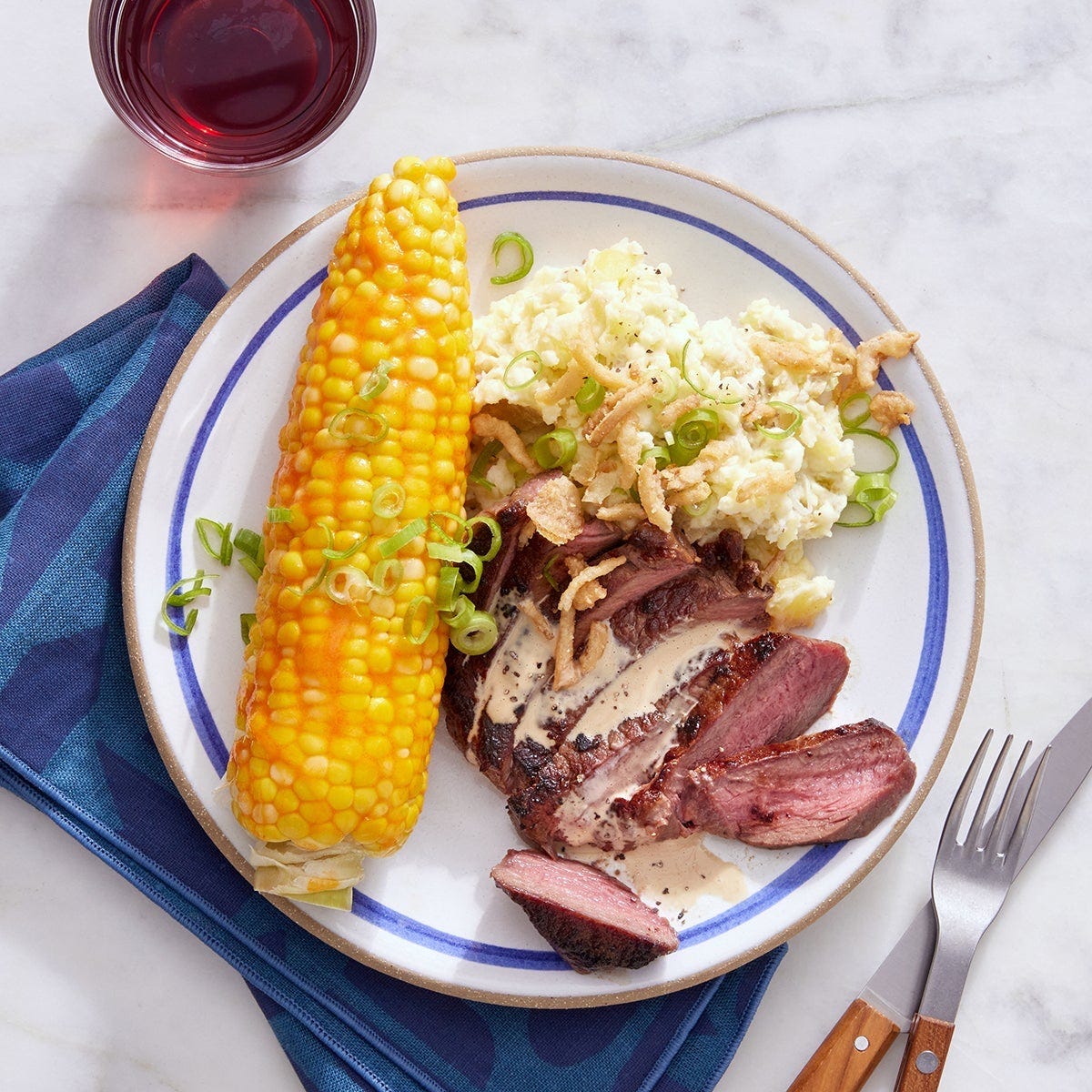 Recipe Steaks & Buffalo Corn on the Cob with Sour Cream & Scallion