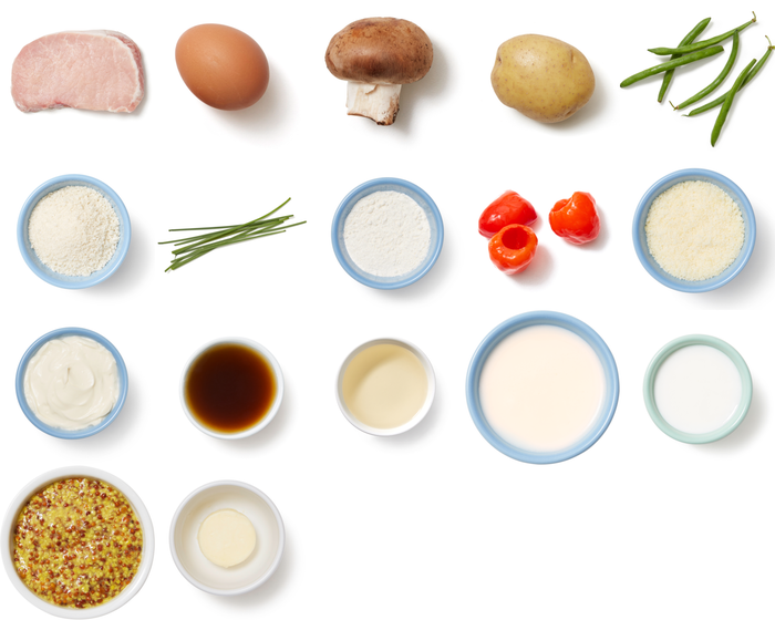 Recipe Pork Schnitzel & Creamy Mushroom Sauce with Mashed Potatoes