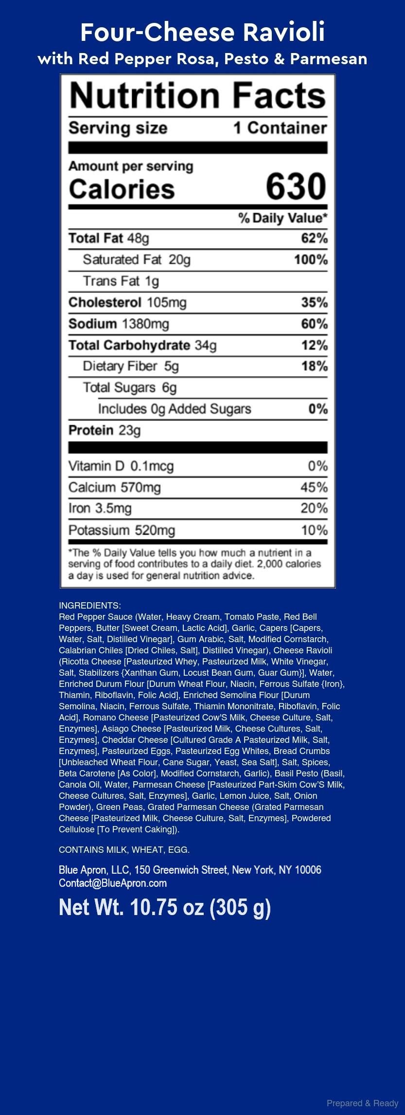 Recipe FourCheese Ravioli with Red Pepper Rosa, Pesto & Parmesan