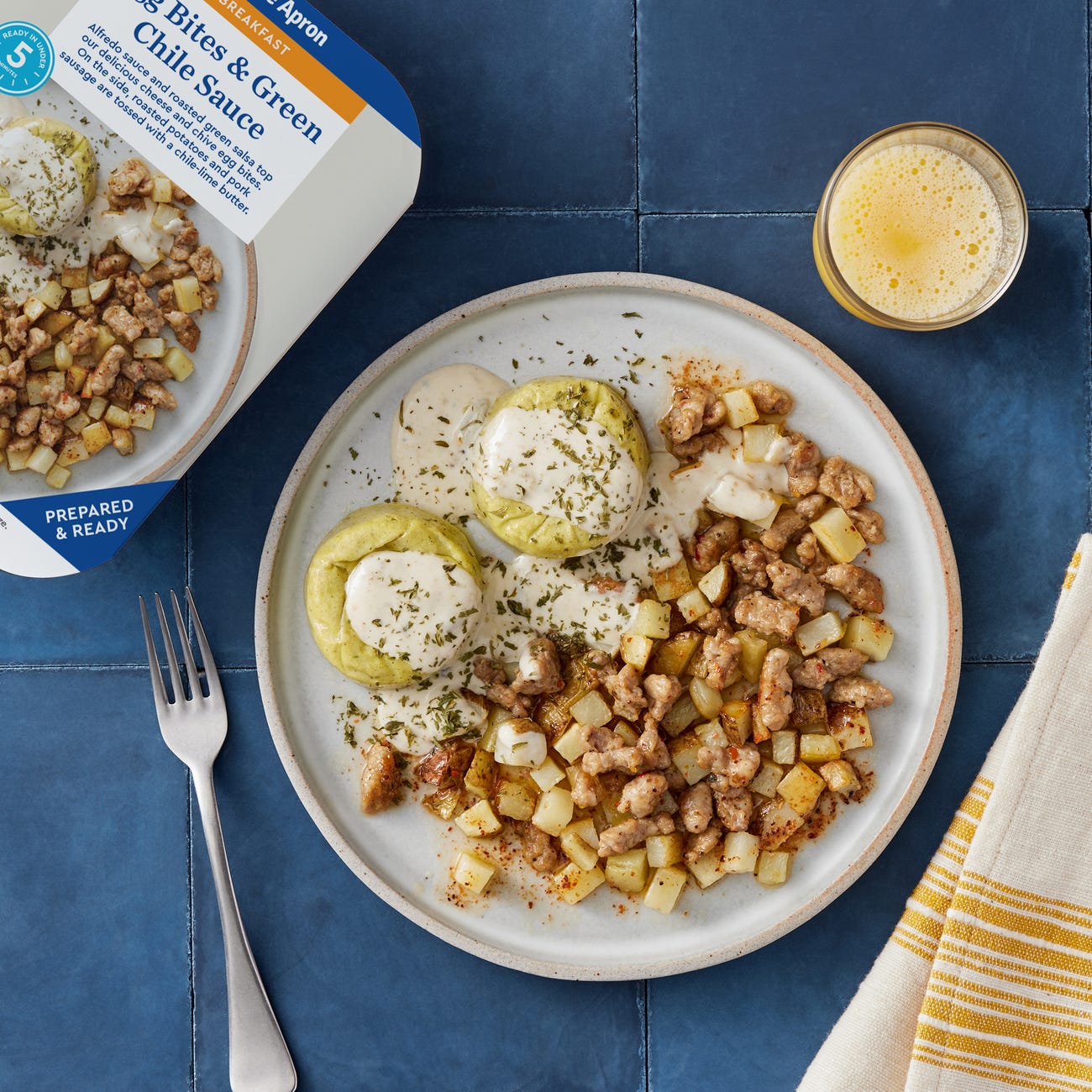 Recipe Egg Bites & Green Chile Sauce with Pork Sausage & Potatoes