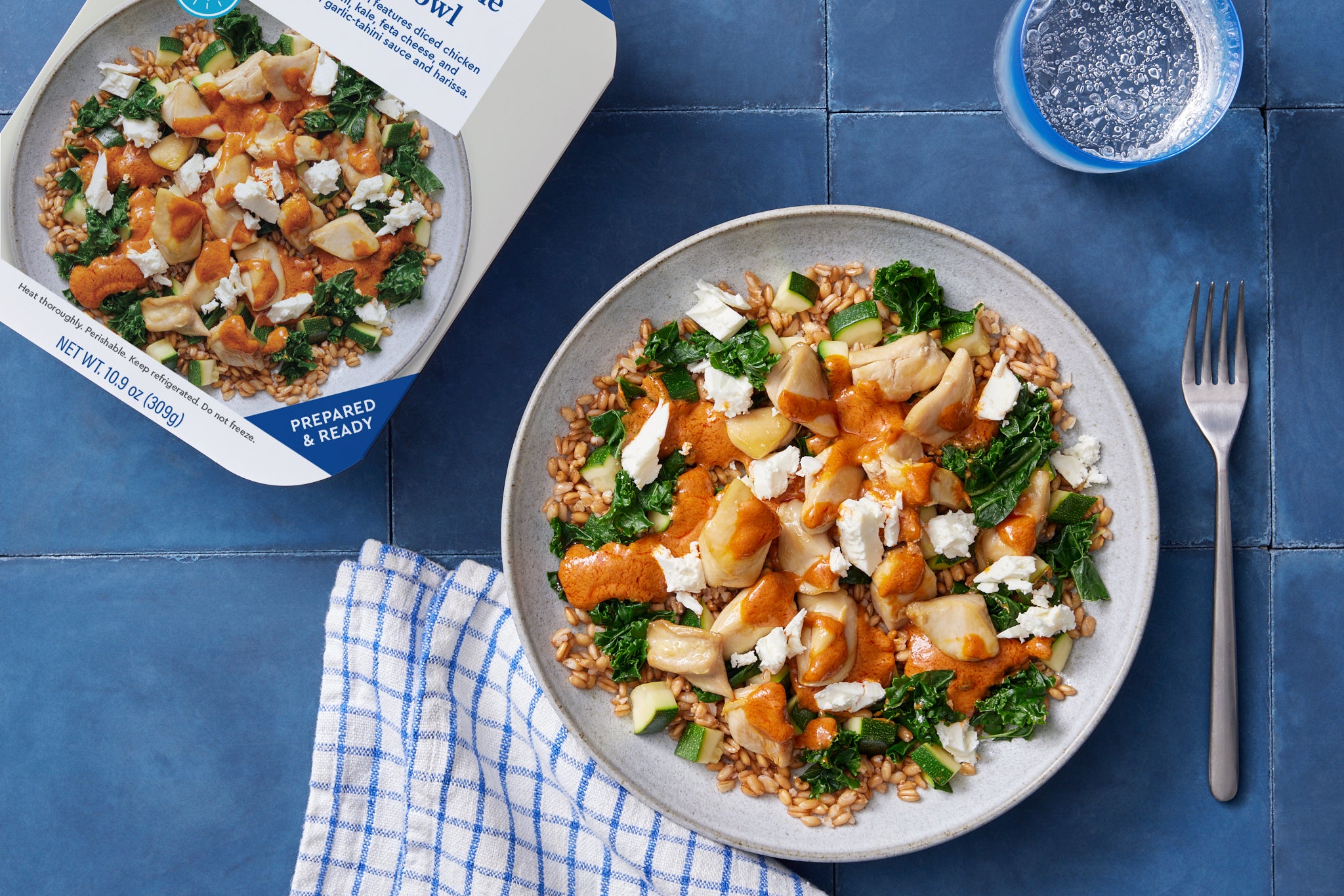 Recipe Chicken & Kale Farro Bowl with Feta Cheese & Zucchini Blue Apron