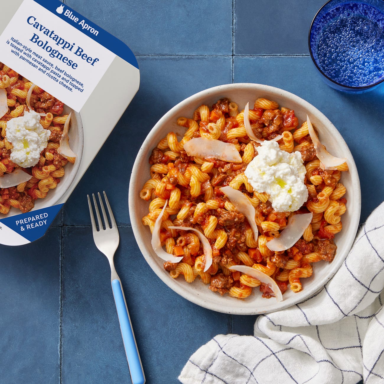 Recipe Cavatappi Beef Bolognese with Parmesan & Ricotta Cheese Blue