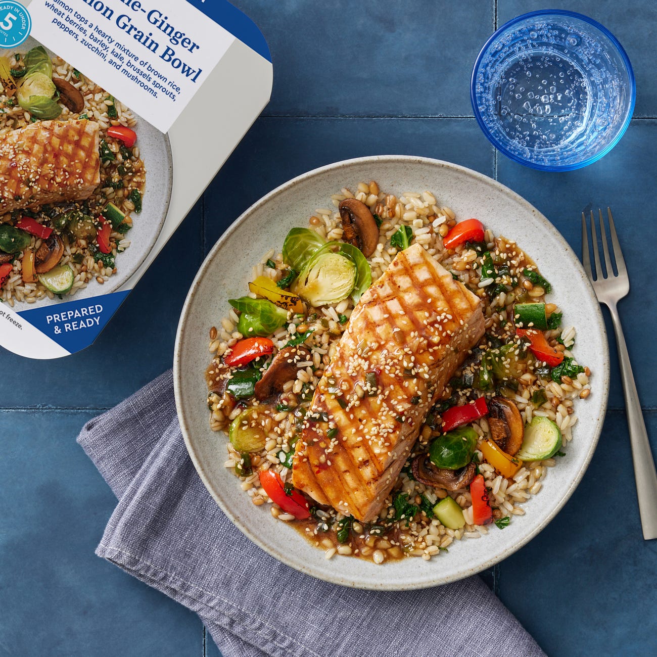 Recipe SesameGinger Salmon Grain Bowl with Vegetables Blue Apron
