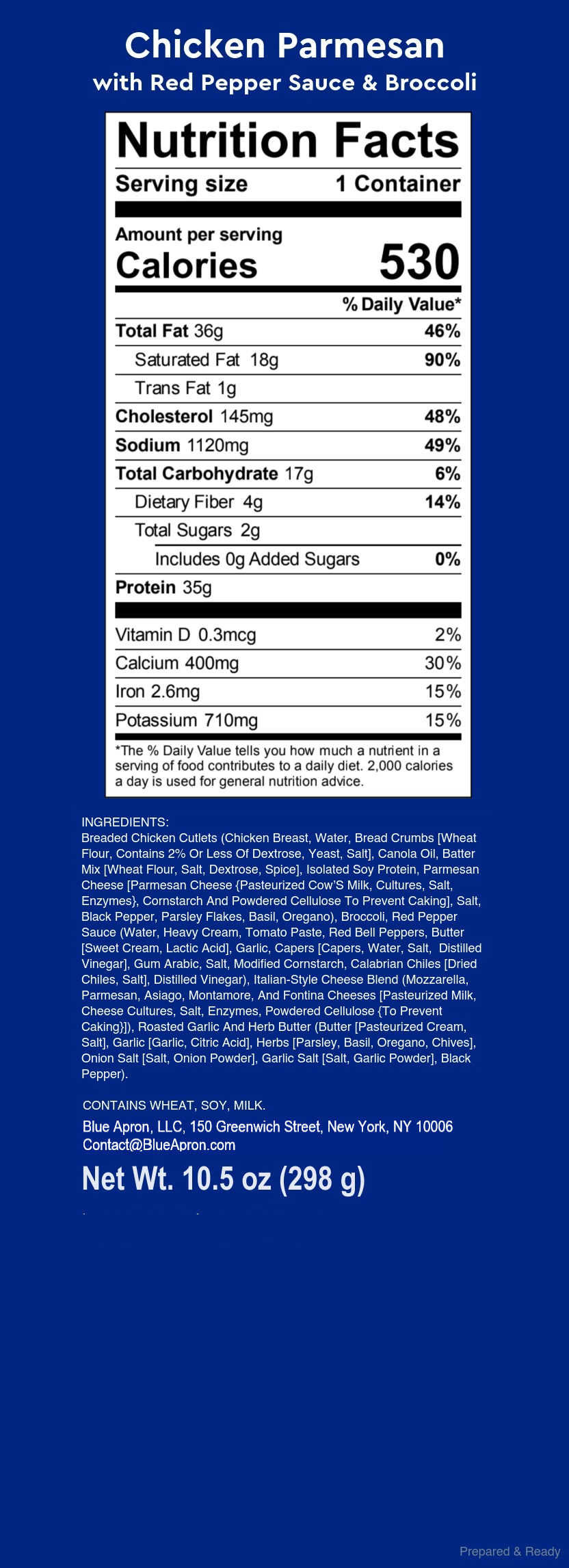 Recipe Chicken Parmesan with Red Pepper Sauce & Broccoli Blue Apron