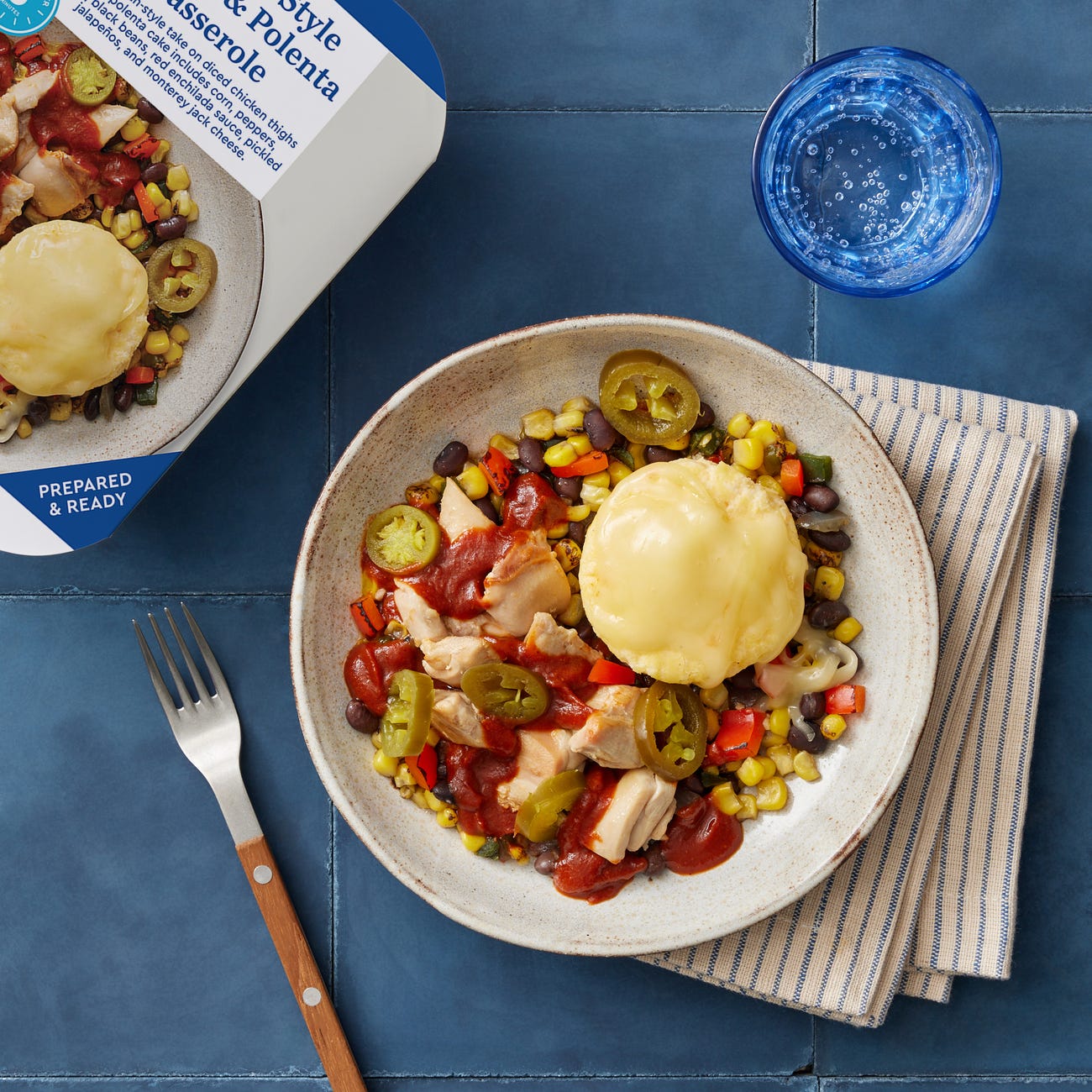 Recipe MexicanStyle Chicken & Polenta Casserole with Corn, Beans