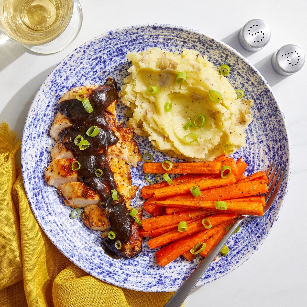 Recipe TamarindHoney Chicken Breasts with Roasted Carrots & Mashed