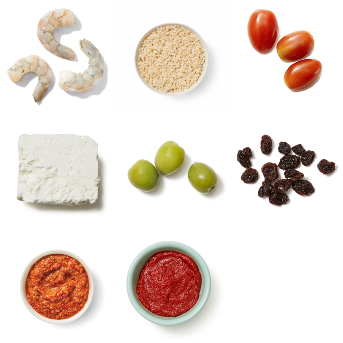 Recipe 15Min Romesco Pulled Chicken with PreCooked Brown Rice, Feta