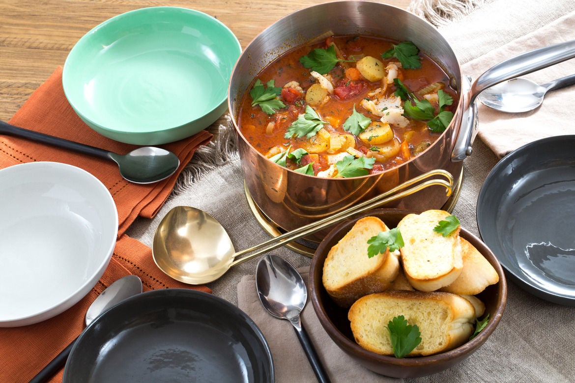 Recipe ManhattanStyle Fish Chowder with Garlic Bread Blue Apron