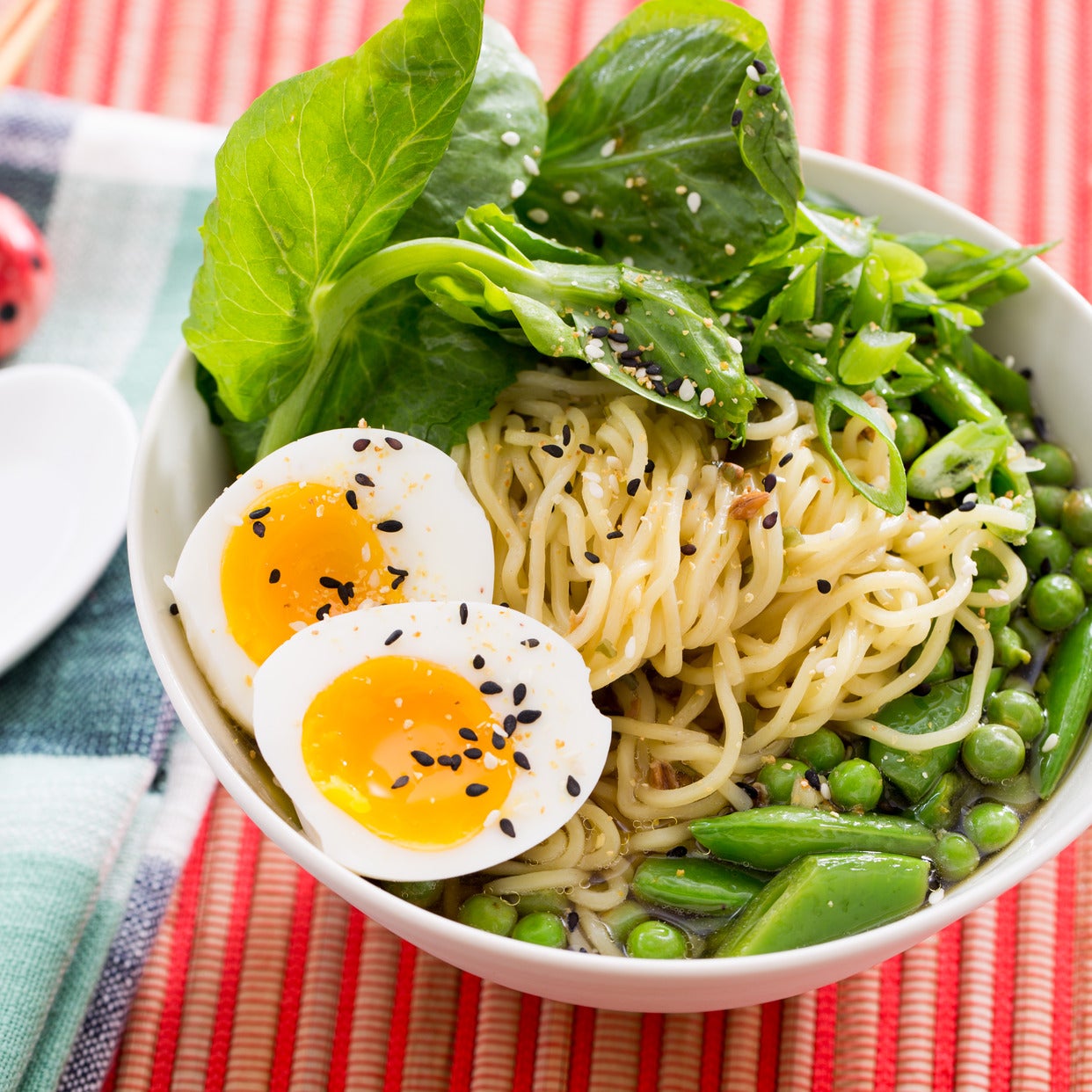 Recipe Three Pea & Barley Miso Ramen with Fresh Ramen Noodles & Soft