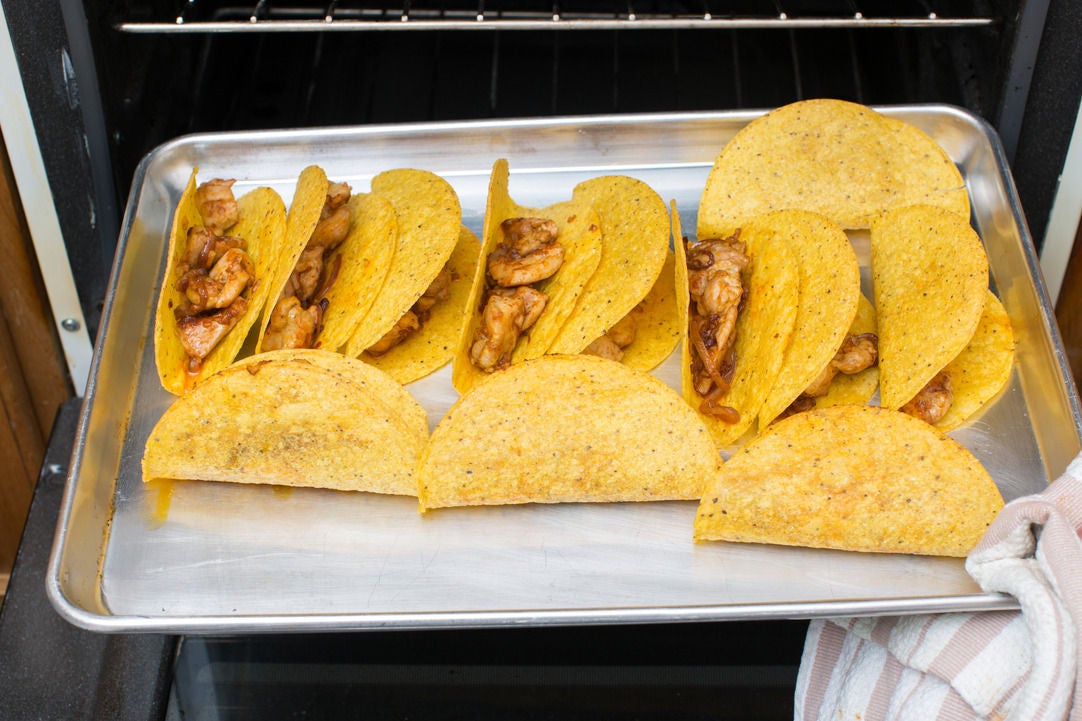 Recipe Crunchy Chicken Tacos with Avocado, Cotija Cheese & Roasted