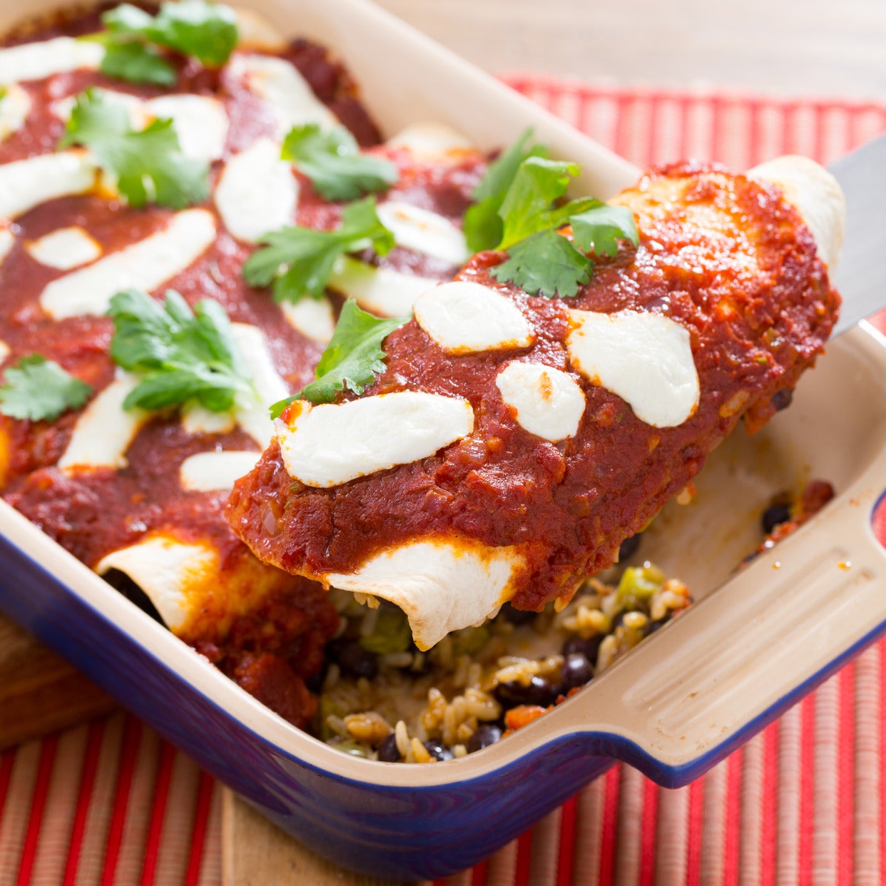 Recipe Enchiladas Rojas with Nopales & Black Beans Blue Apron