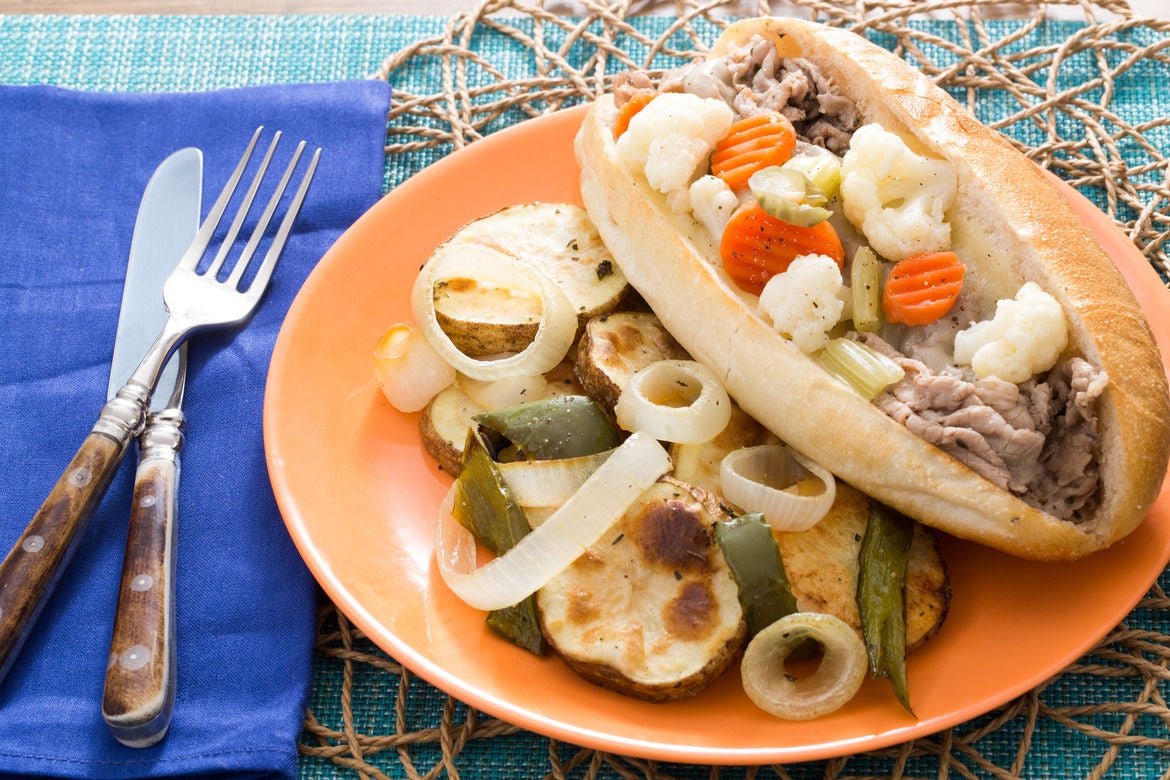 Recipe ChicagoStyle Italian Beef Sandwiches with Roasted Vegetables