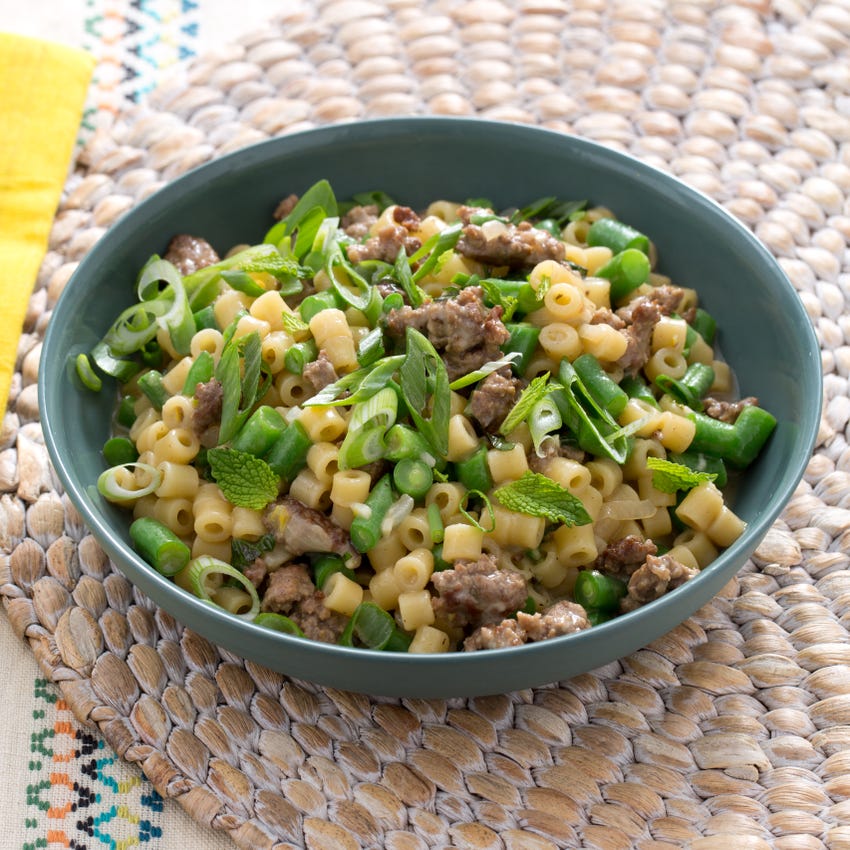 Recipe Lamb & RisottoStyle Ditalini Pasta with Spring Onion & Green