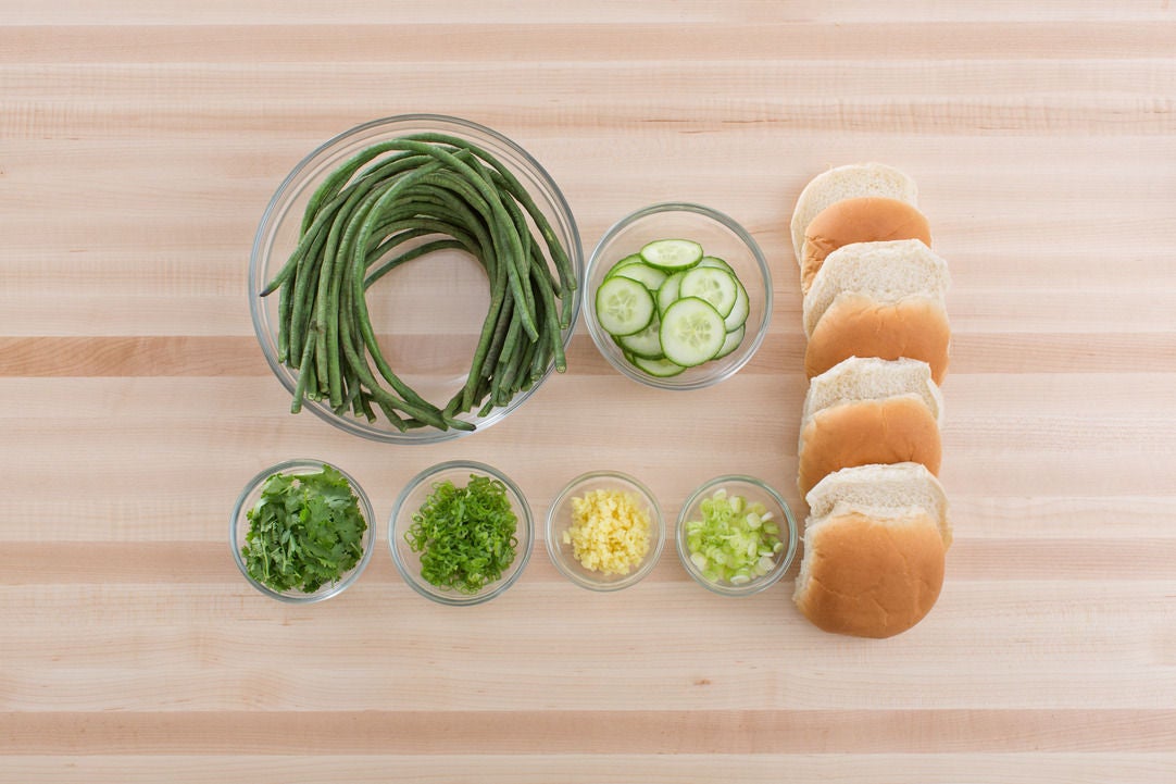 Recipe Teriyaki Turkey Burgers With Sesame Long Beans Blue Apron