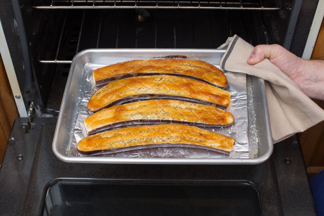 Recipe Seared Cod & MisoRoasted Japanese Eggplant with CucumberSoba