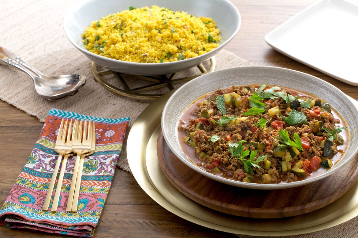 Recipe North African Beef Tagine with Zucchini & AlmondHerb Couscous Blue Apron