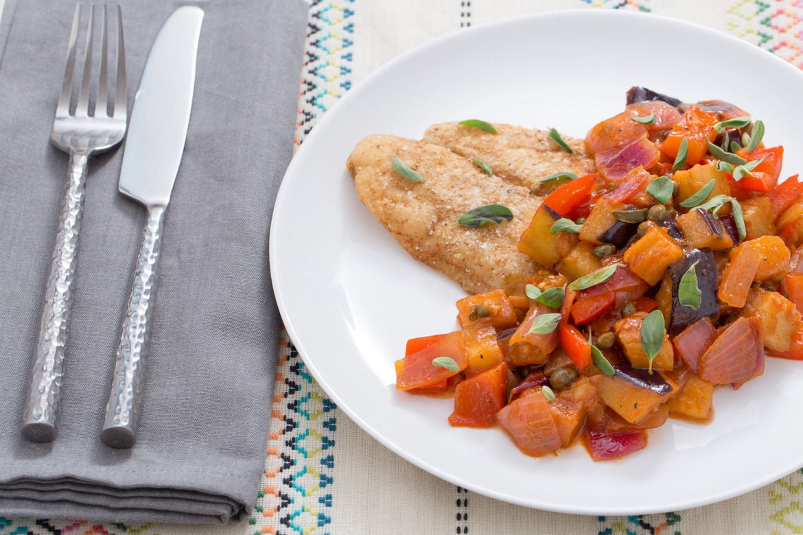 Recipe: Crispy Catfish with Sicilian Eggplant Caponata ...