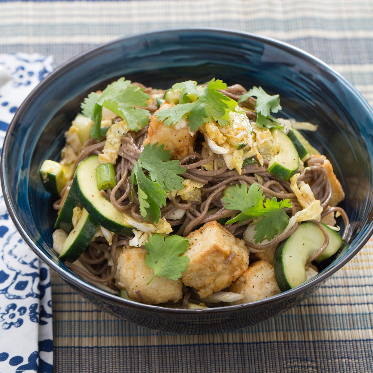 Recipe Soba Noodle Salad with Cucumber & Crispy Tofu Blue Apron
