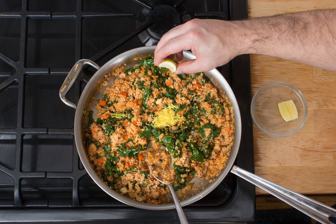 Recipe North AfricanSpiced Shrimp & Couscous with Dates, Kale