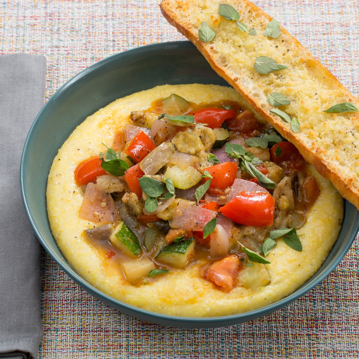 Recipe Summer Ratatouille & Parmesan Polenta with Heirloom Eggplant