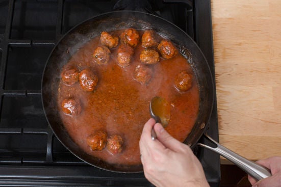 Cook the meatballs & make the sauce: