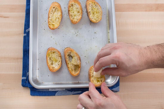 Make the garlic toasts: