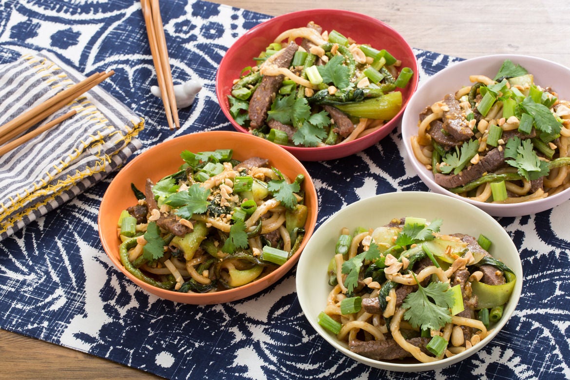 Recipe Sweet & Sour StirFried Beef with Udon Noodles, Green Beans