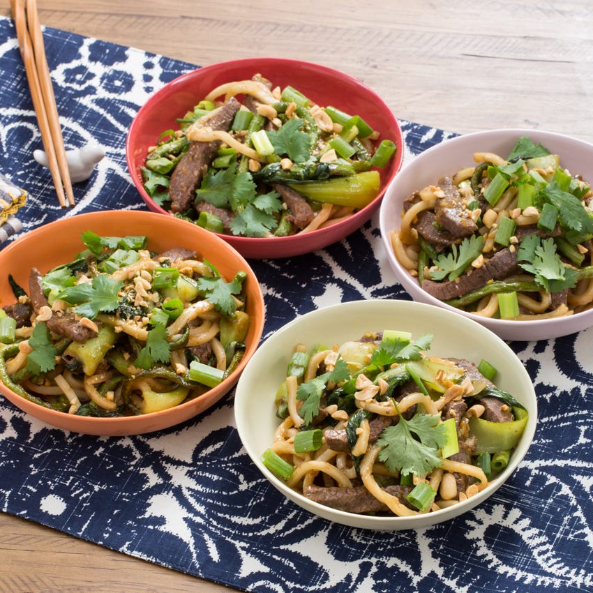 Recipe Sweet & Sour StirFried Beef with Udon Noodles, Green Beans