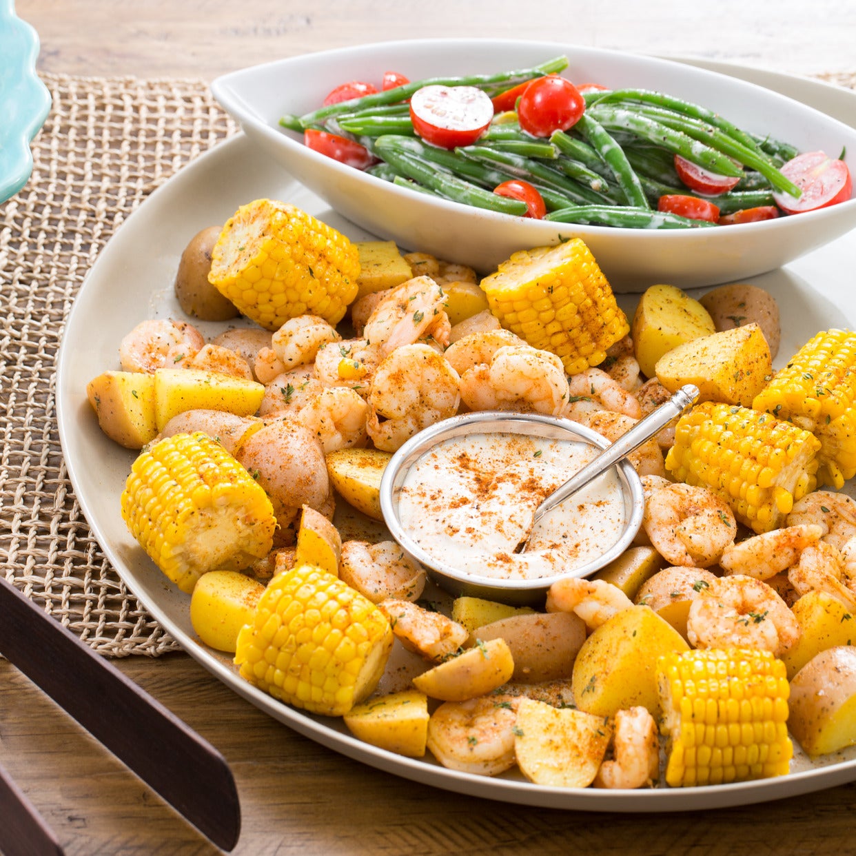 Recipe SouthernStyle Shrimp "Boil" with Corn, Potatoes & Green Bean
