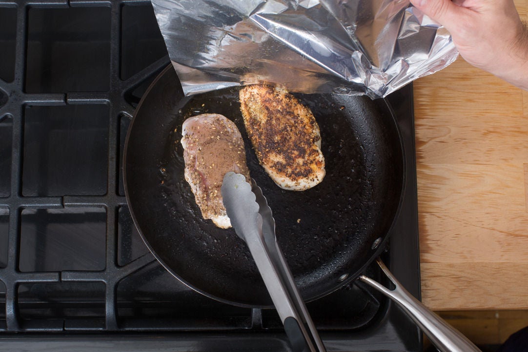 Recipe Za'atar Chicken & Farro Salad with Beet, Goat Cheese