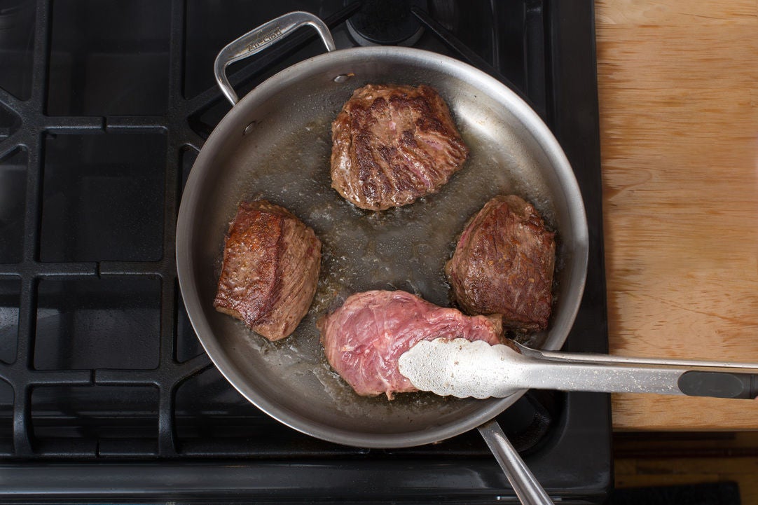 Recipe Seared Steaks & Sage Brown Butter with Cauliflower, Beet