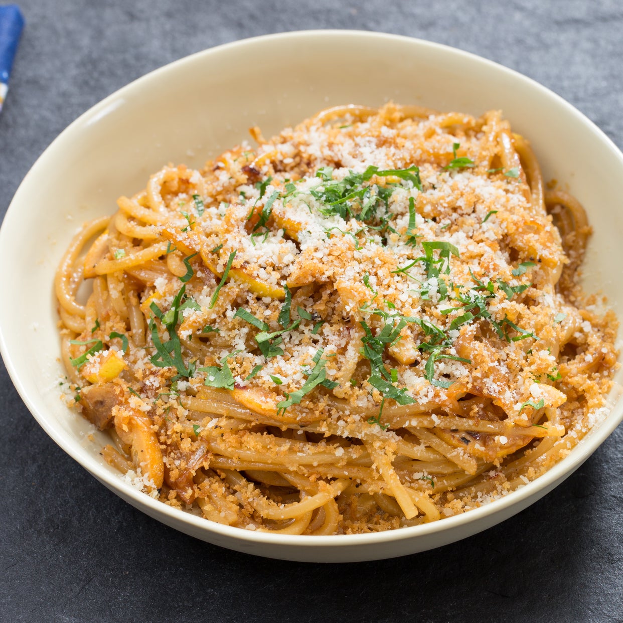 Recipe Caramelized Meyer Lemon Spaghetti with Toasted Garlic