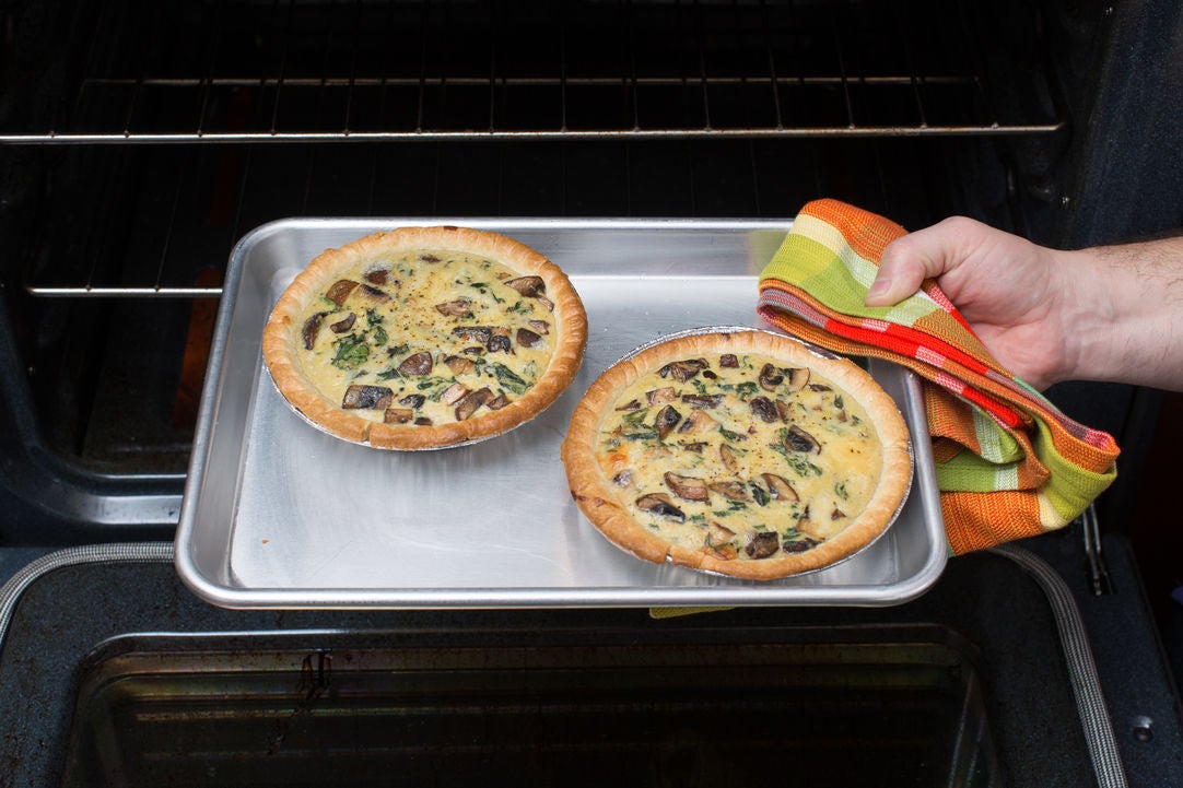 Recipe Mushroom & Swiss Chard Quiches with Gruyere Cheese & Arugula Salad Blue Apron