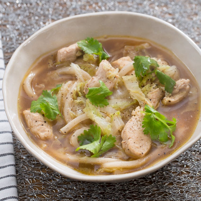Recipe Chicken & Udon Noodle Soup with Napa Cabbage & Dried Lime Blue Apron