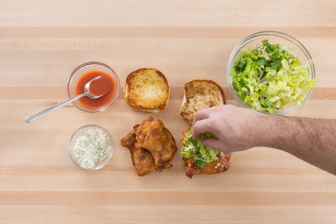 Recipe Buffalo Chicken Sandwiches with Endive & Blue Cheese Salad