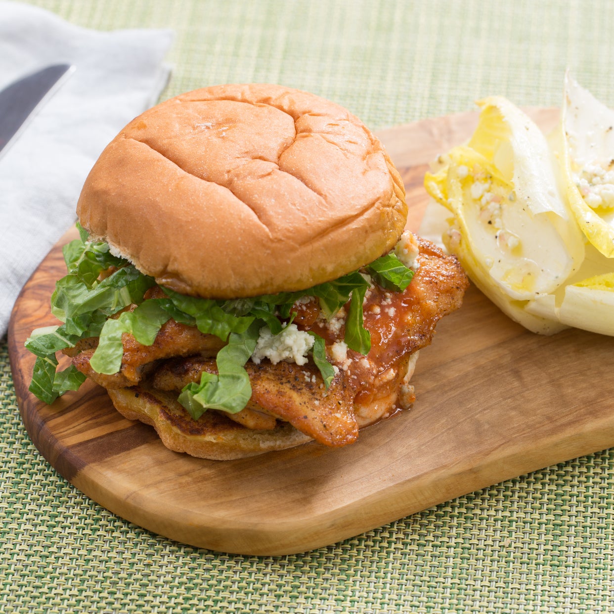Recipe Buffalo Chicken Sandwiches with Endive & Blue Cheese Salad