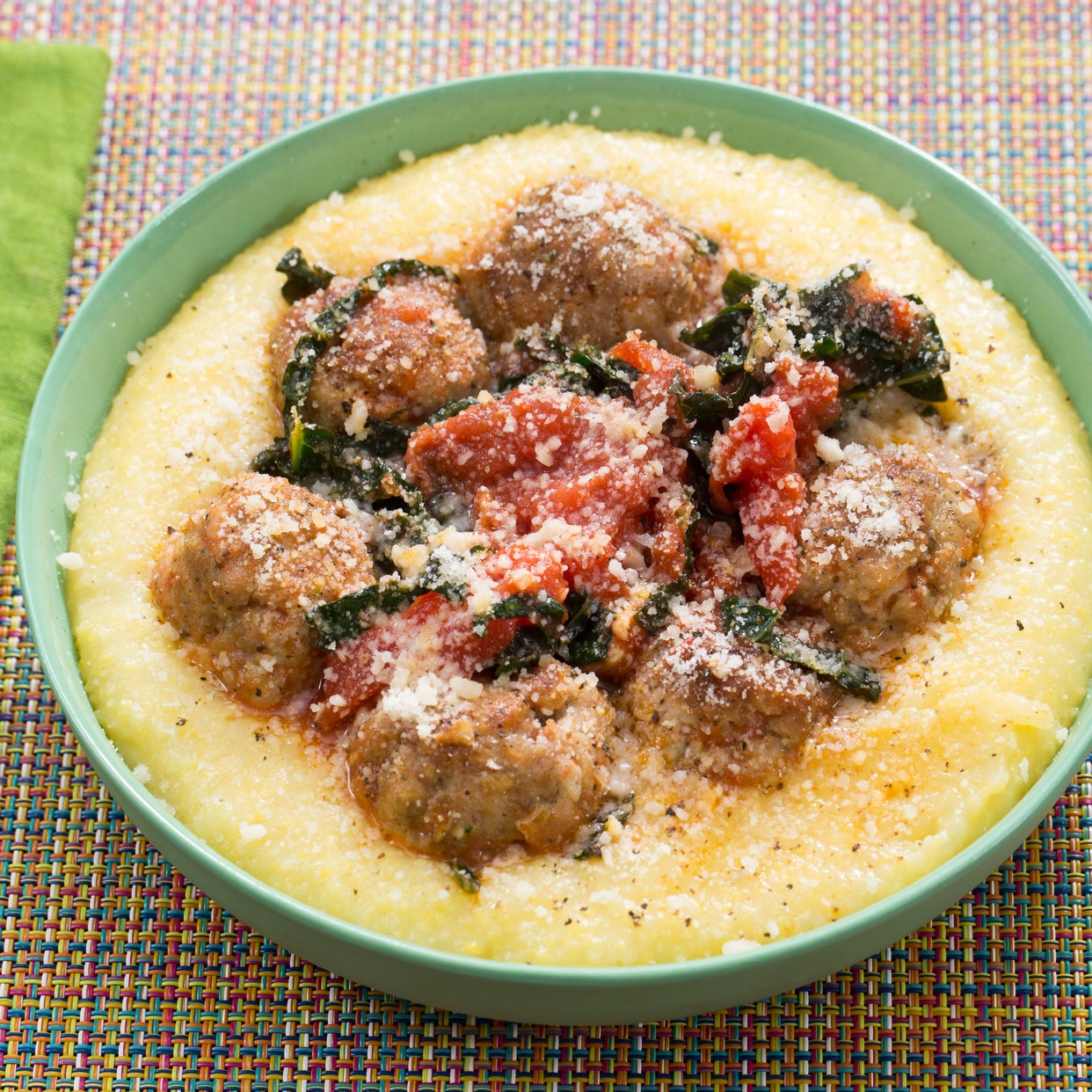 Recipe Chicken Meatballs & Creamy Polenta with Tomato Sugo & Lacinato Kale Blue Apron